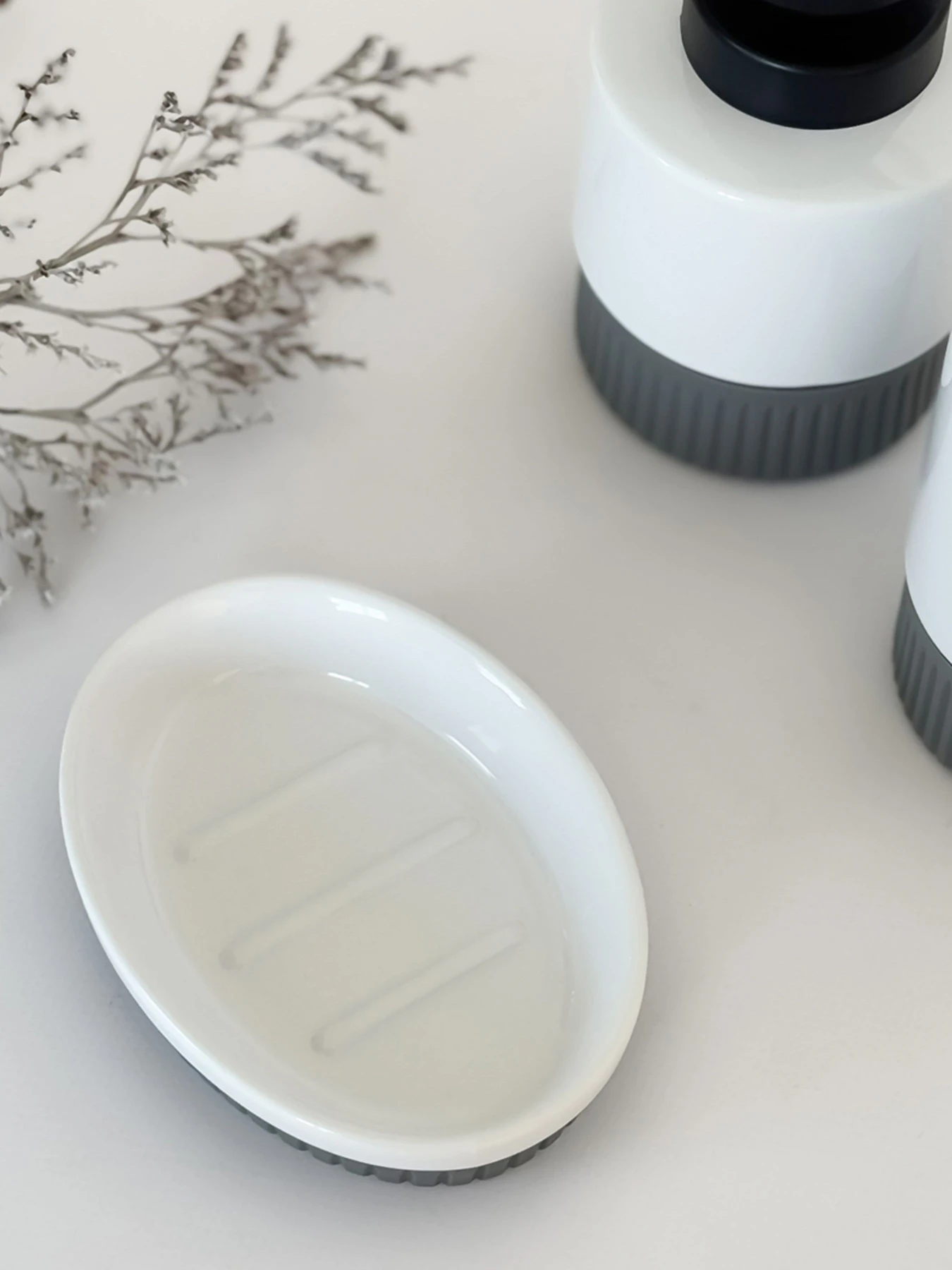 Мыльница "Stockholm" белая/серая MBM HOME модель BA-45 WHITE/GRAY Фото