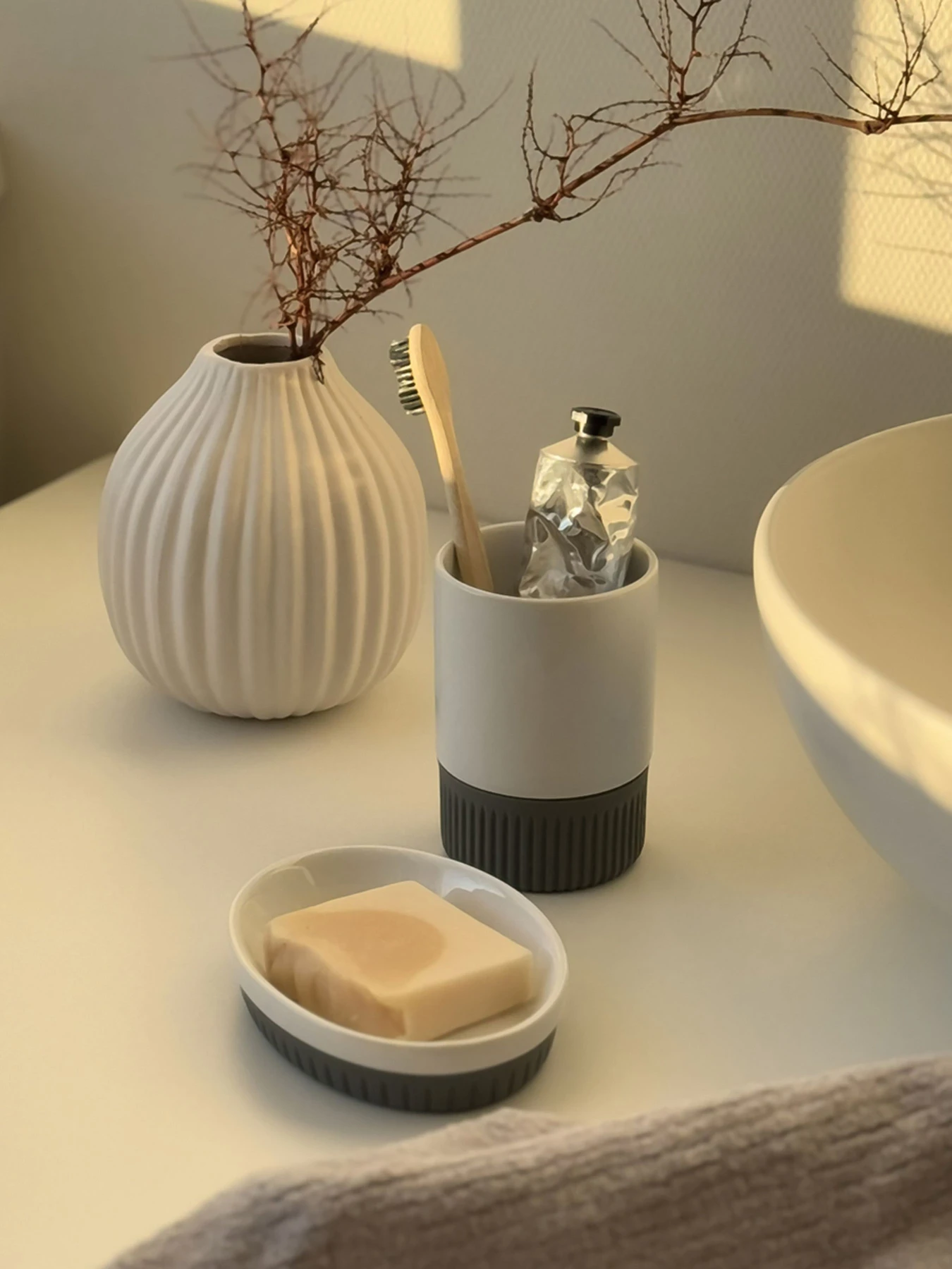 Мыльница "Stockholm" белая/серая MBM HOME модель BA-45 WHITE/GRAY Фото