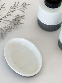 Мыльница "Stockholm" белая/серая MBM HOME модель BA-45 WHITE/GRAY Фото