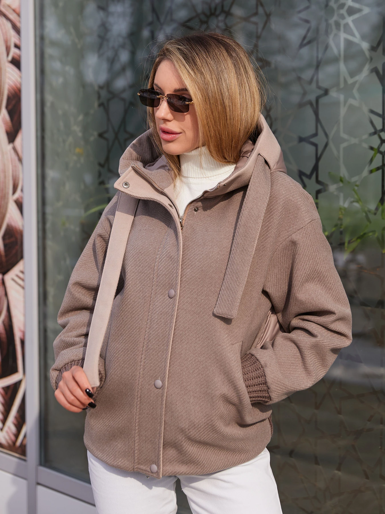 Куртки и дубленки MilaNova модель Куртка К-368 капучино+бежевый Фото