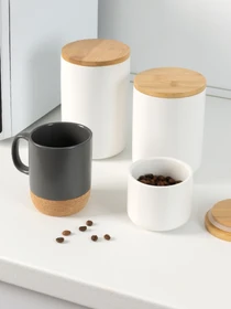 Чашка з корковою підставкою сіра MBM HOME модель KP-14 GRAY Фото