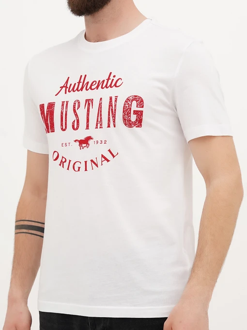Бавовняна Чоловіча Футболка Mustang Jeans Alex C Print фото 3