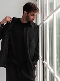 Сорочки IJ модель ij-sorochka-linen-black-man Фото