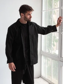 Рубашки IJ модель ij-sorochka-linen-black-man Фото