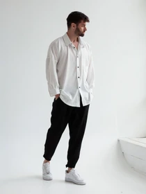 Брюки IJ модель lipuchki-linen-black-man Фото