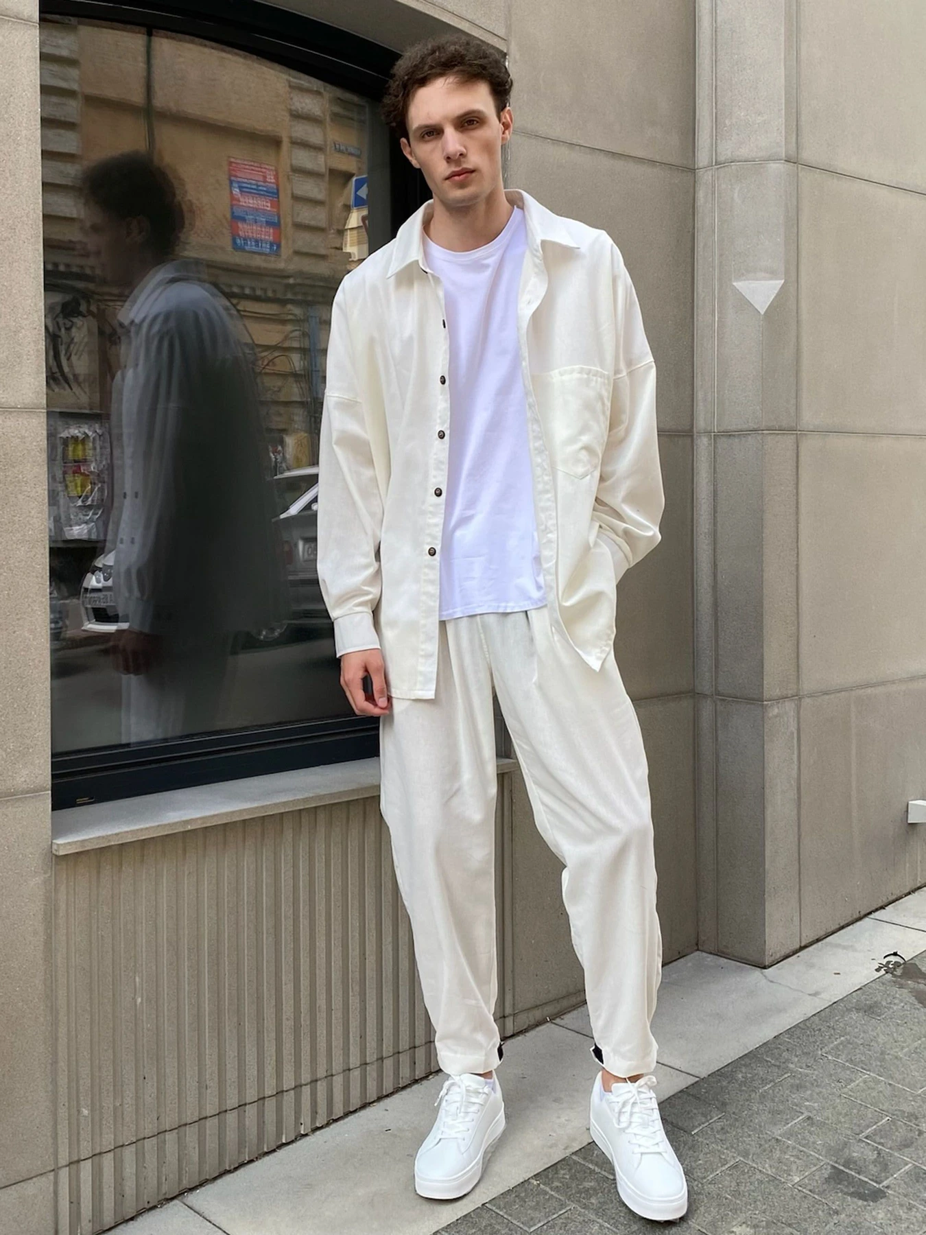 Рубашки IJ модель ij-sorochka-linen-milk-man Рубашки IJ модель ij-sorochka-linen-milk-man Фото