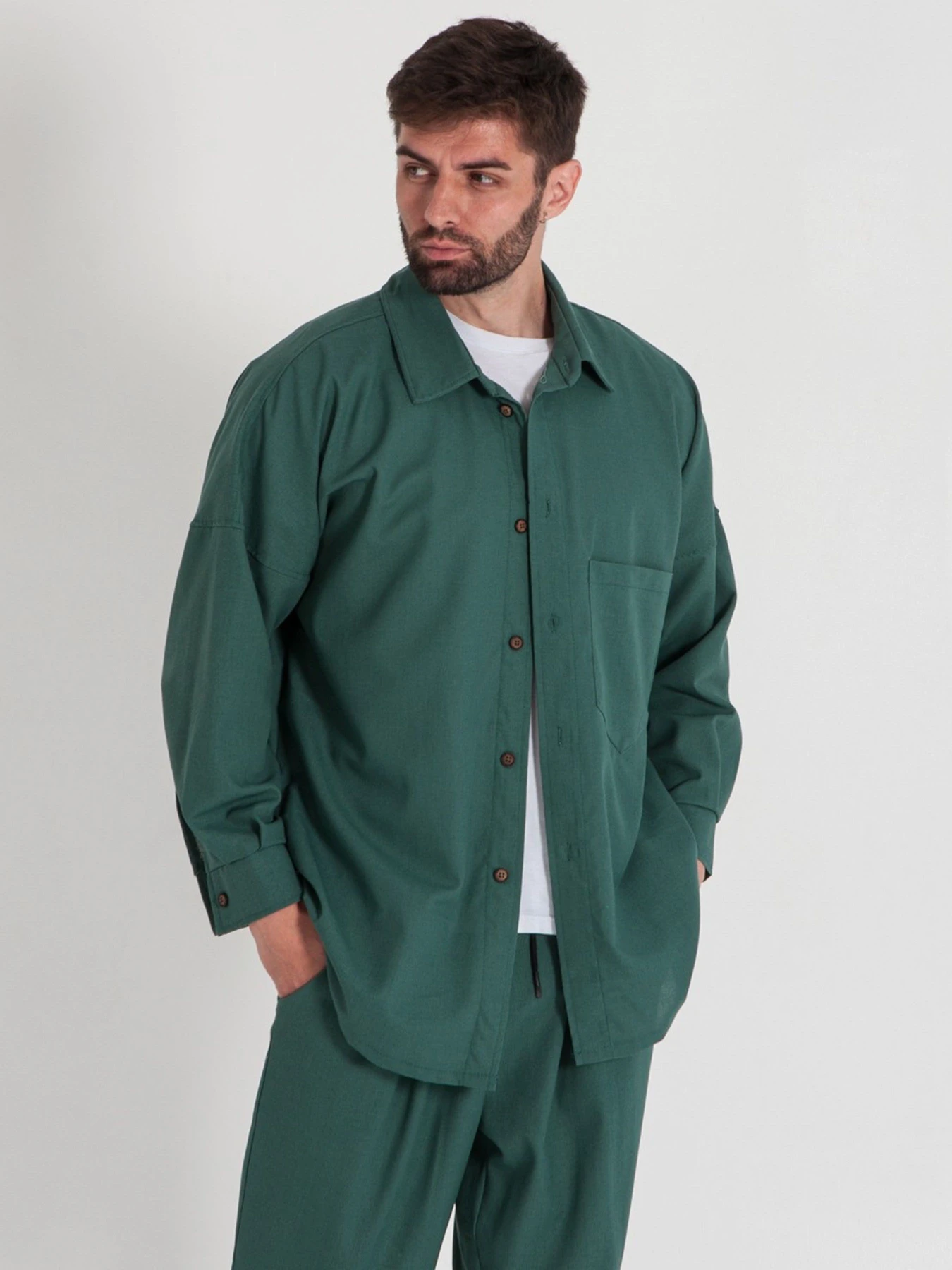 Рубашки IJ модель ij-sorochka-linen-emerald-man Фото