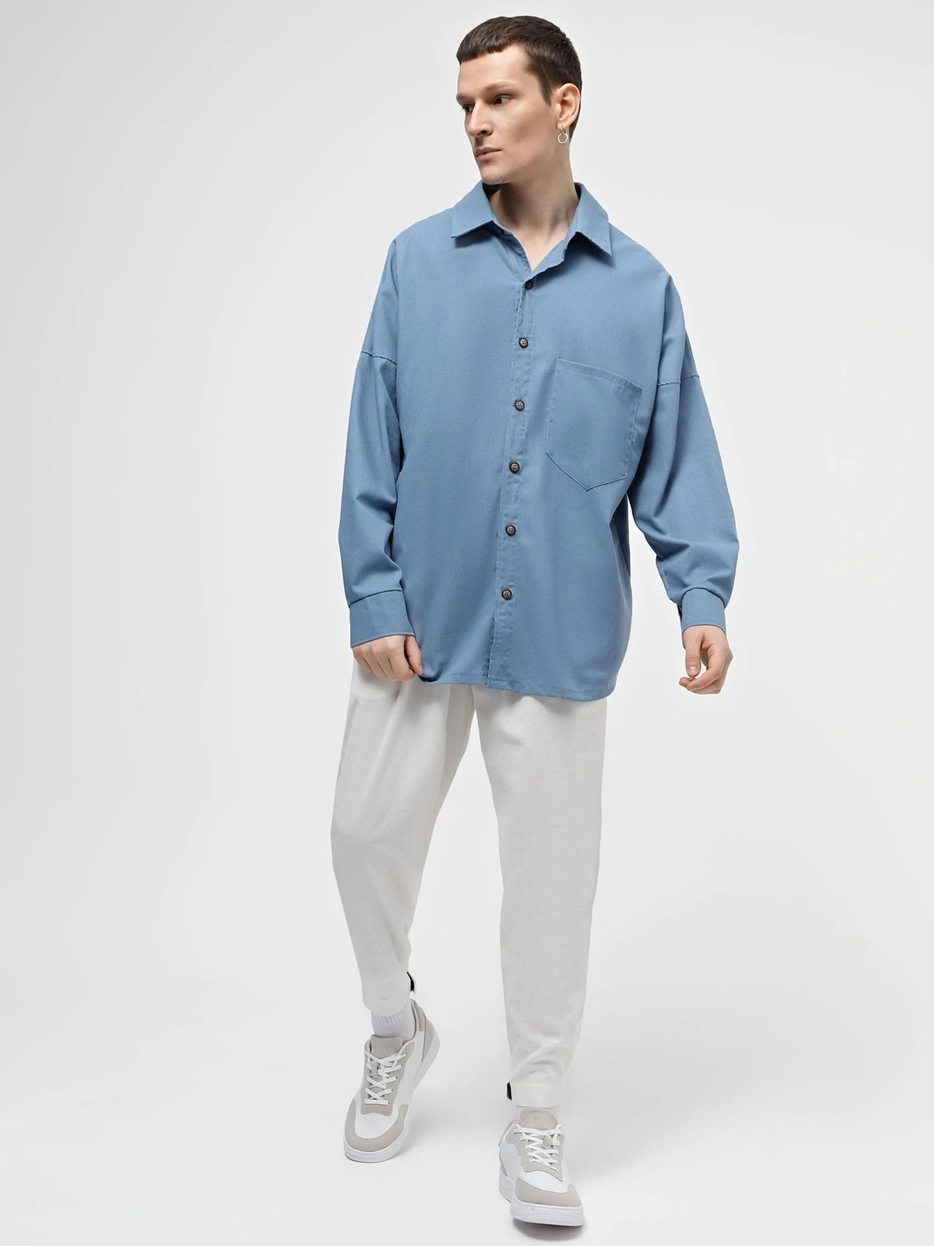 Рубашки IJ модель ij-sorochka-linen-blue-man Фото