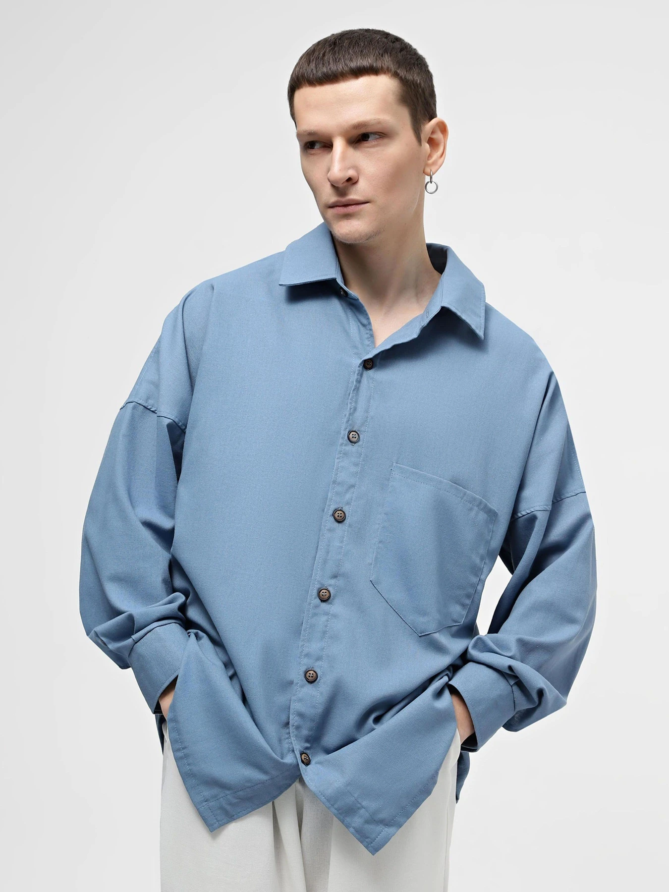 Рубашки IJ модель ij-sorochka-linen-blue-man Фото