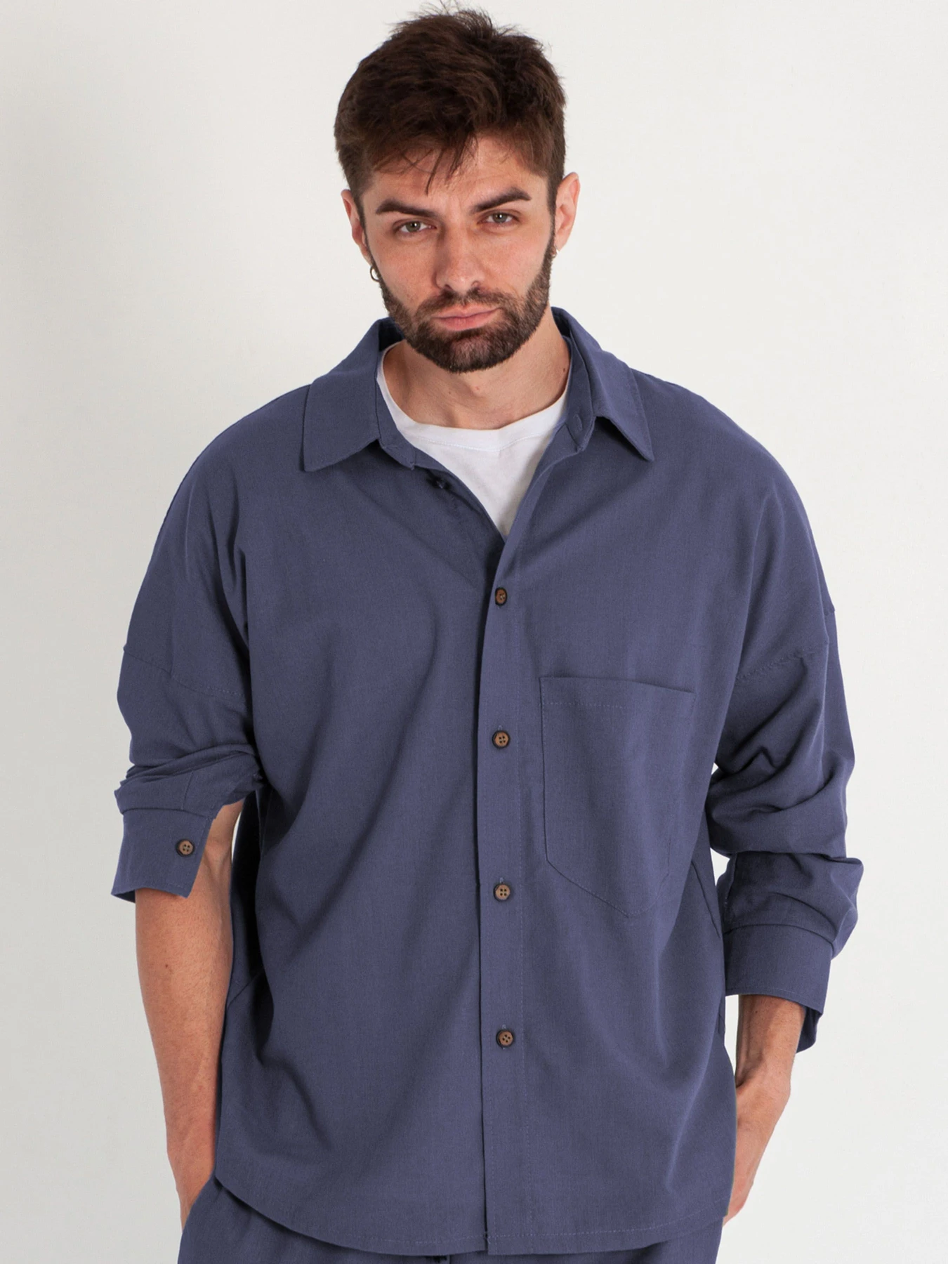 Рубашки IJ модель ij-sorochka-linen-jeans-man Рубашки IJ модель ij-sorochka-linen-jeans-man Фото