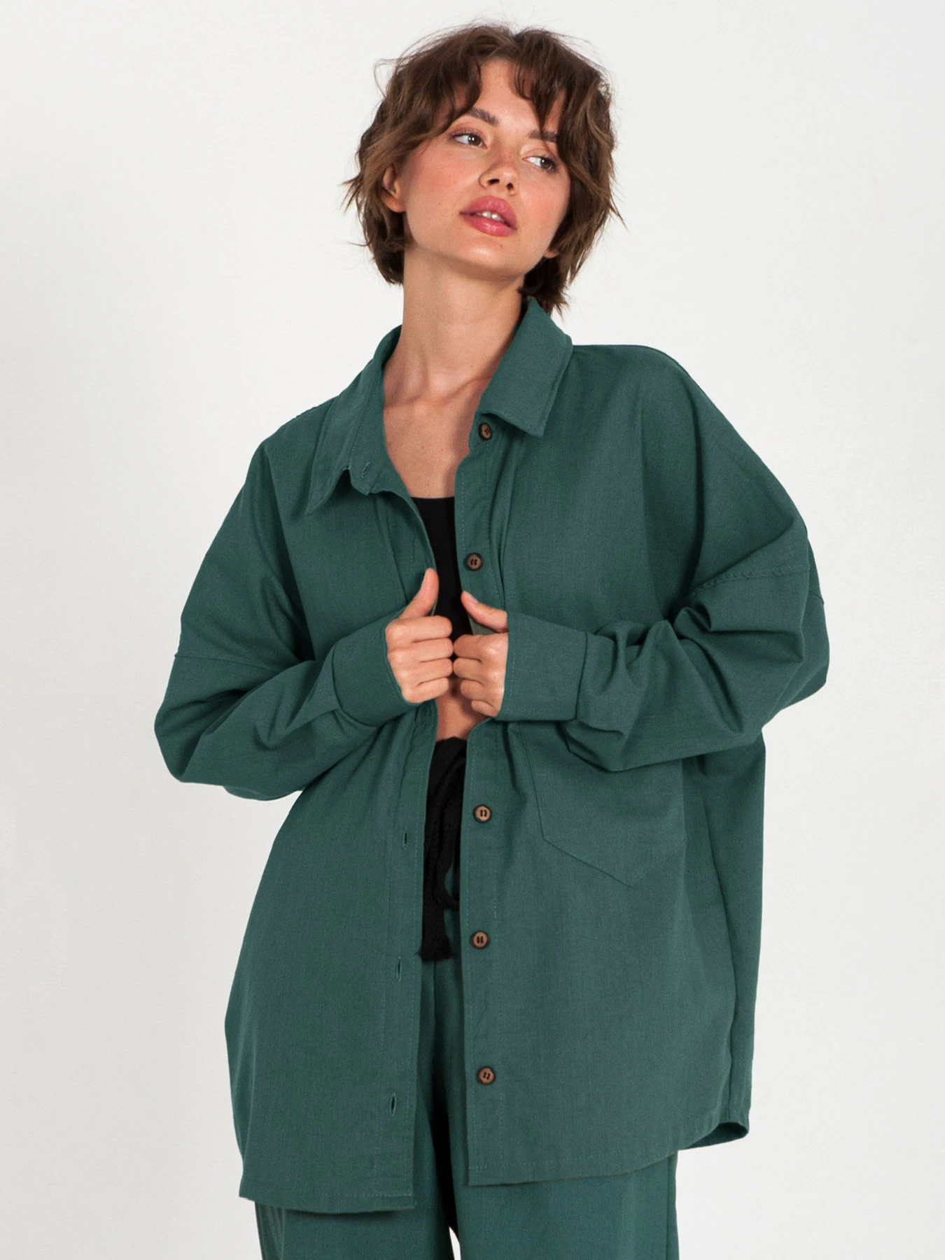 Сорочки IJ модель ij-sorochka-linen-emerald Фото