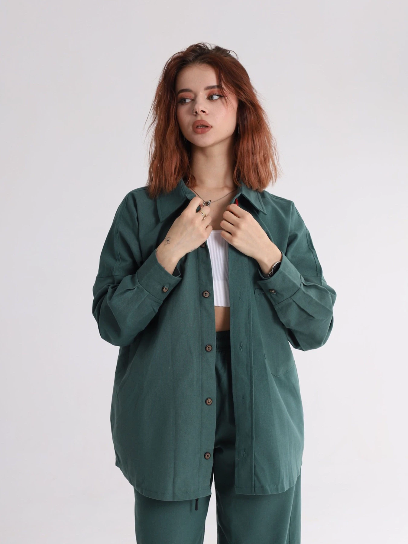 Сорочки IJ модель ij-sorochka-linen-emerald Фото