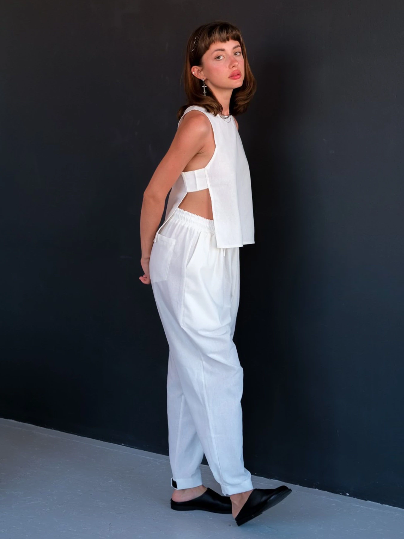 Брюки IJ модель Копія_lipuchki-linen-milk Фото