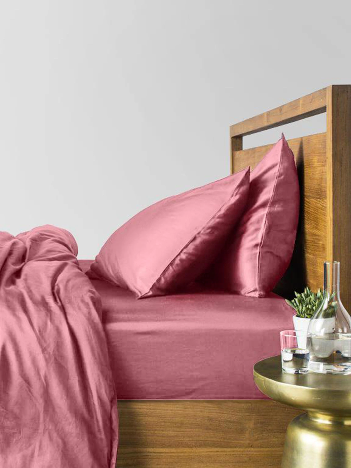 Набір наволочок сатин на подушку ROSE Cosas модель SetPillow_Satin_28Pudra_40x60 Фото