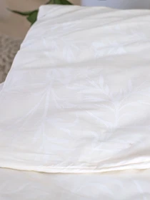 Комплект постельного белья белого цвета с орнаментом из сатина Ecotton модель 19582 Фото
