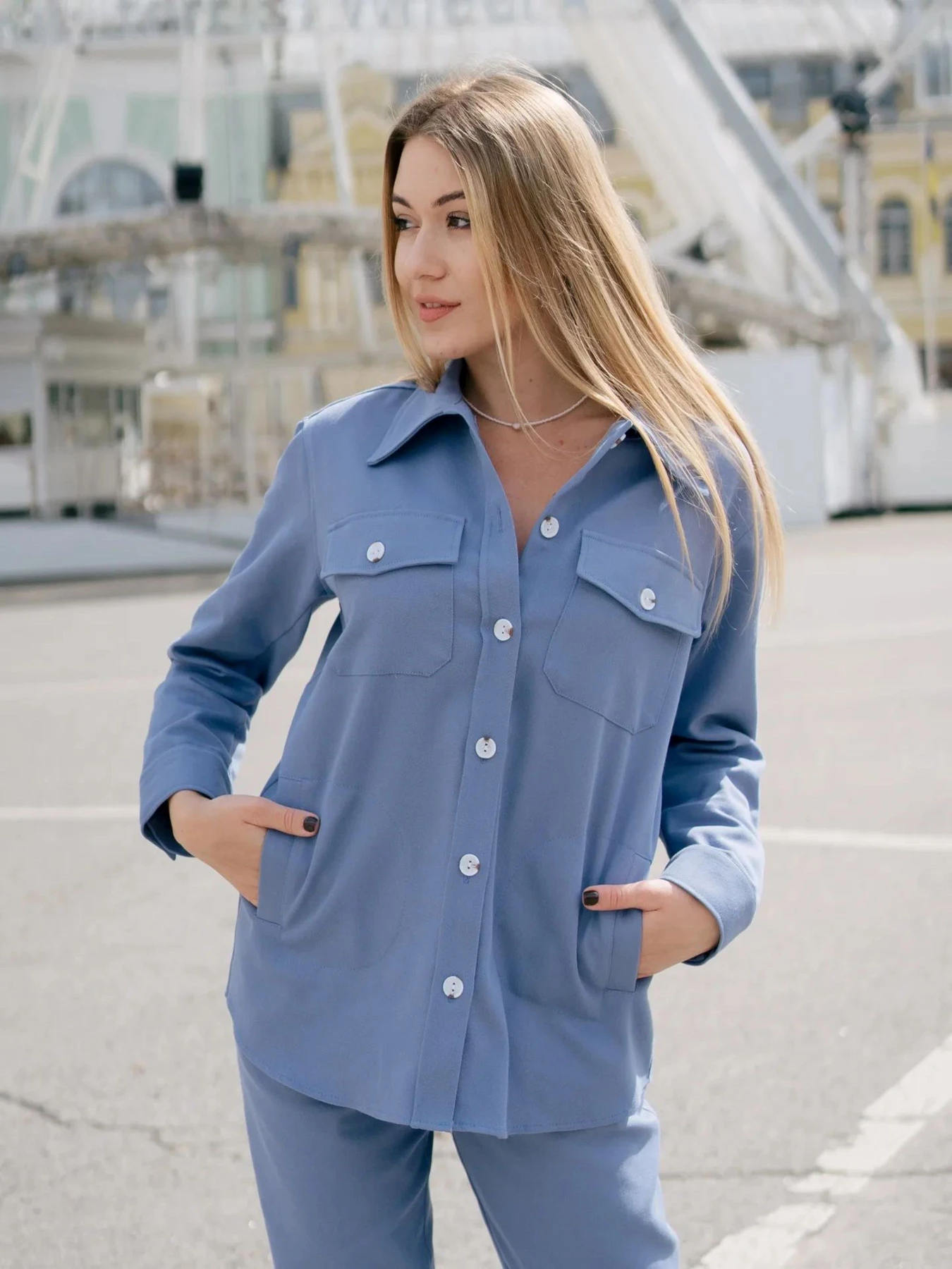 Рубашки LadyLike модель ll191980069-blakitnij Фото