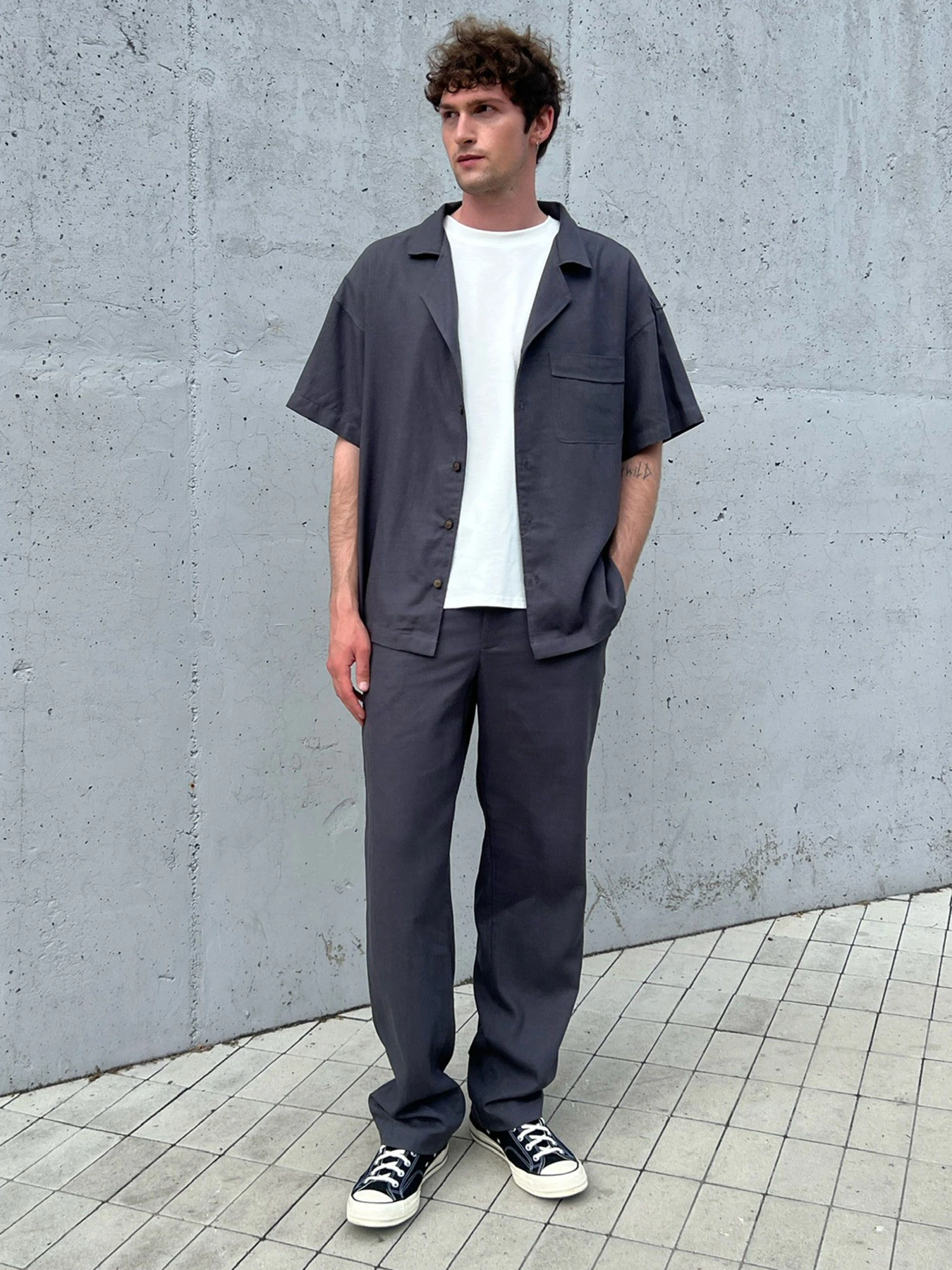 Штани IJ модель pantsi-linen-grafit Штани IJ модель pantsi-linen-grafit Фото