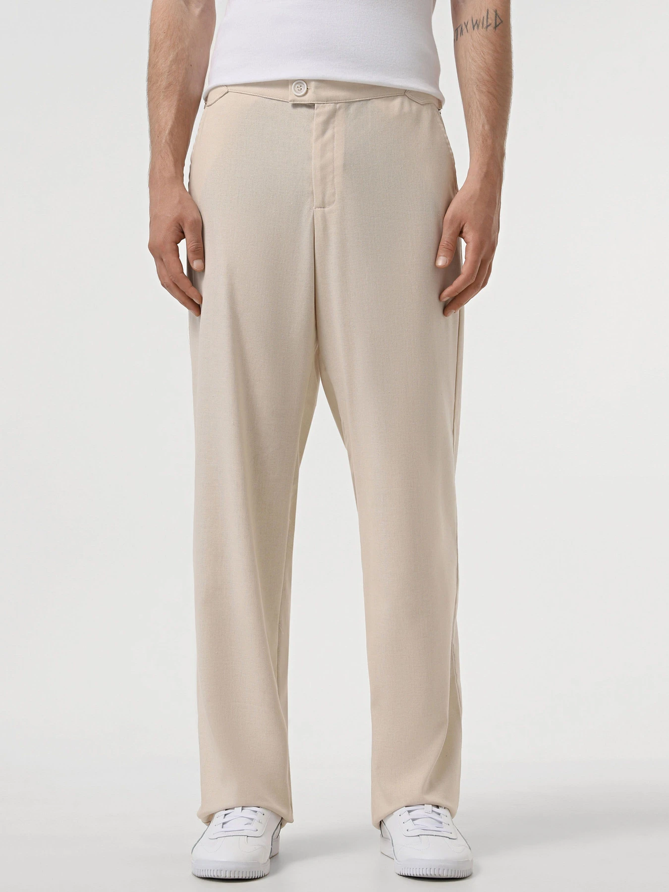 Штани IJ модель pantsi-linen-bez Штани IJ модель pantsi-linen-bez Фото