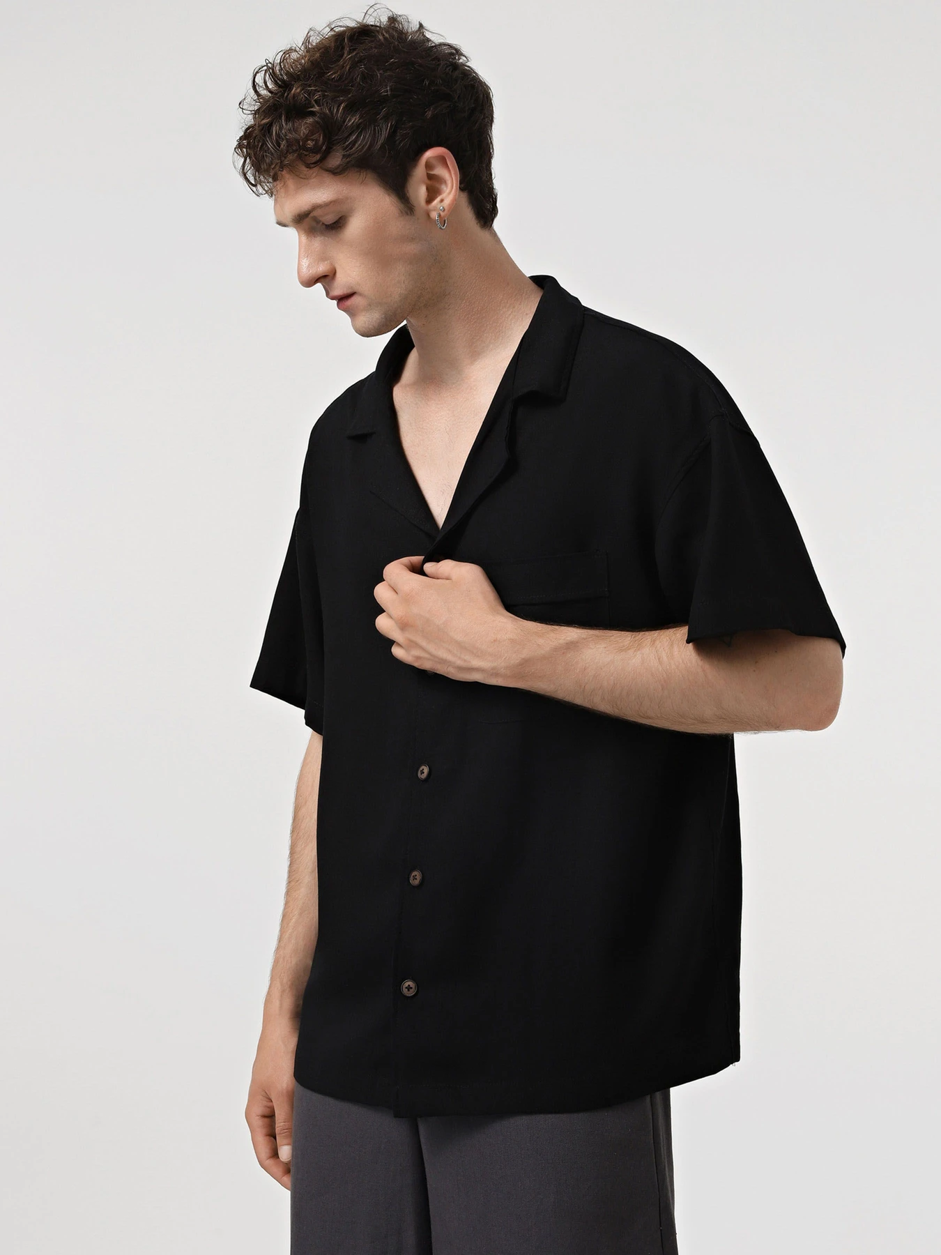 Сорочки IJ модель ij-sorochkaKR-linen-black-man Фото
