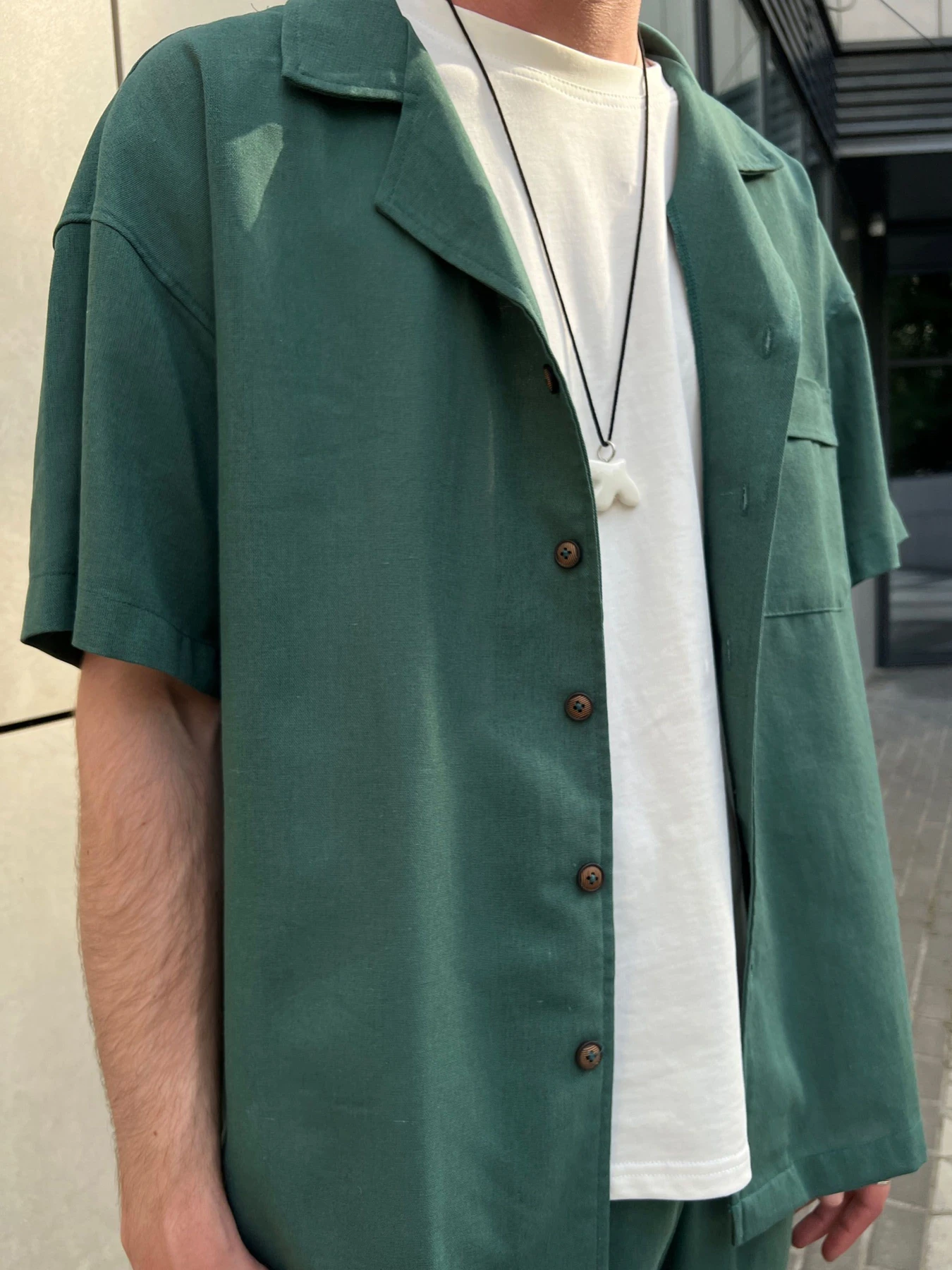 Рубашки IJ модель ij-sorochkaKR-linen-emerald-man Фото