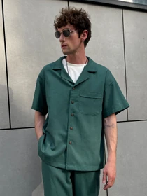 Рубашки IJ модель ij-sorochkaKR-linen-emerald-man Фото