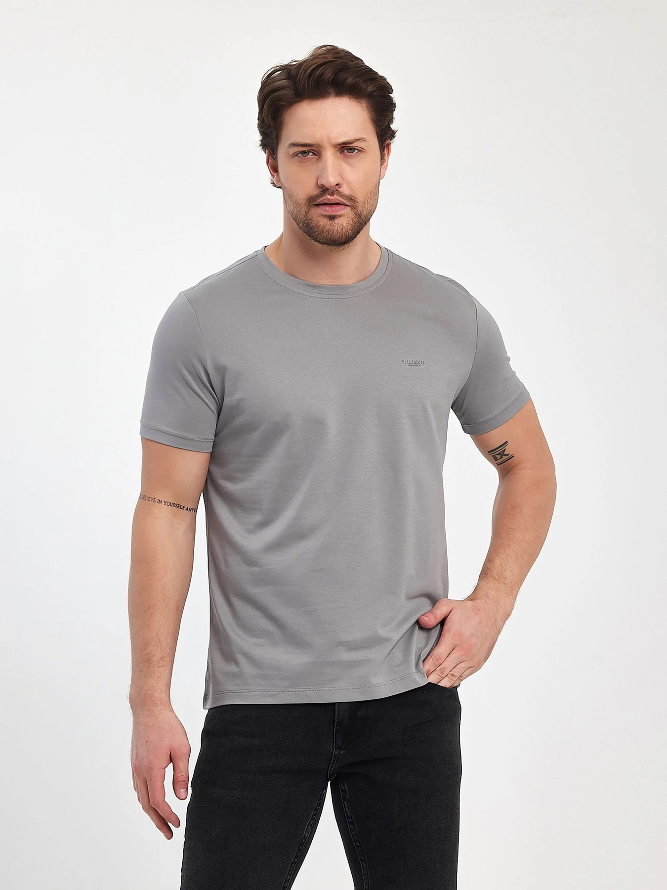 Футболки і поло Trend Collection модель TC12467LightGreyFTBLK Фото