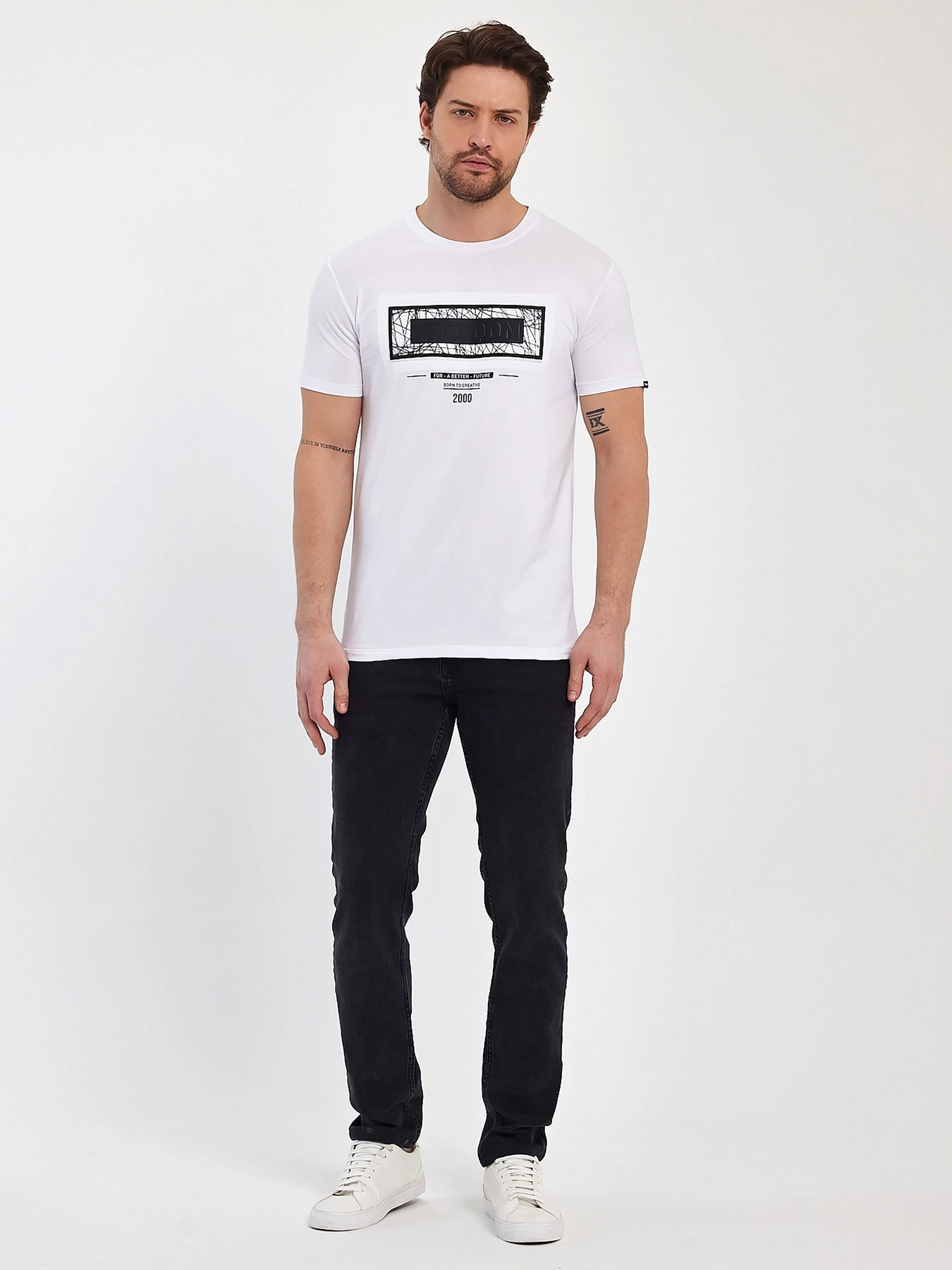 Футболки и поло Trend Collection модель TC11382WhiteFTBLK Фото