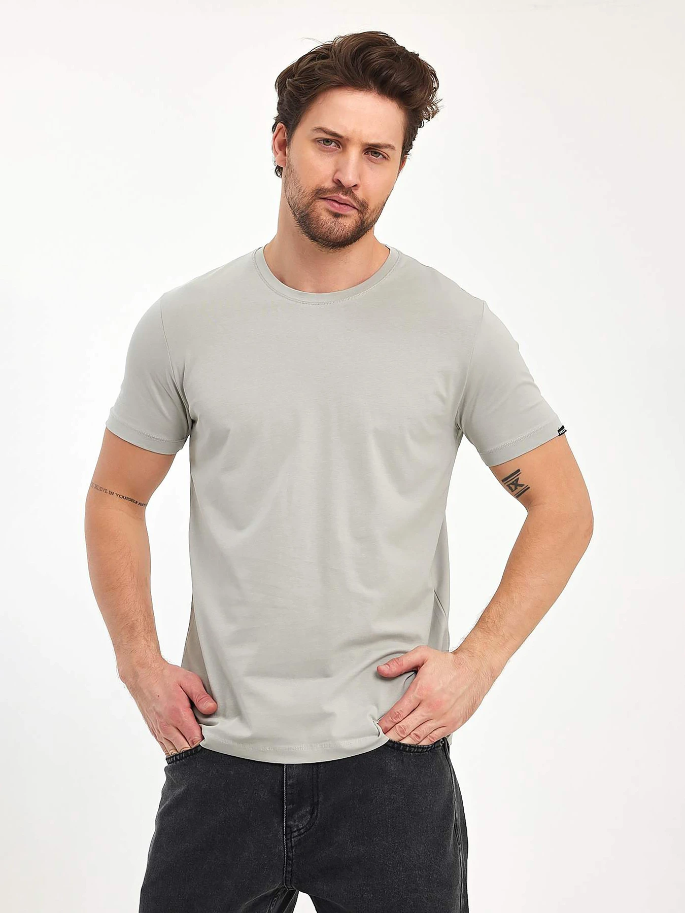 Футболки и поло Trend Collection модель TC11175LightGreyFTBLK Фото