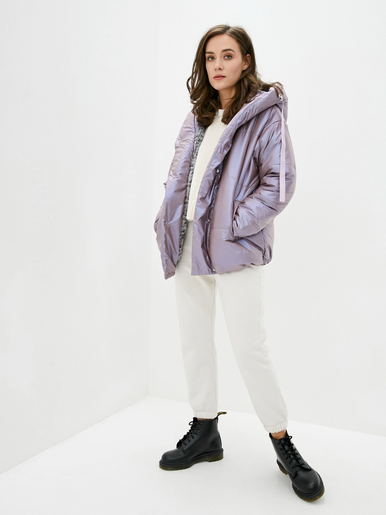 Куртки и дубленки ISSA Plus модель SA-310_lilac Куртки и дубленки ISSA Plus модель SA-310_lilac Фото