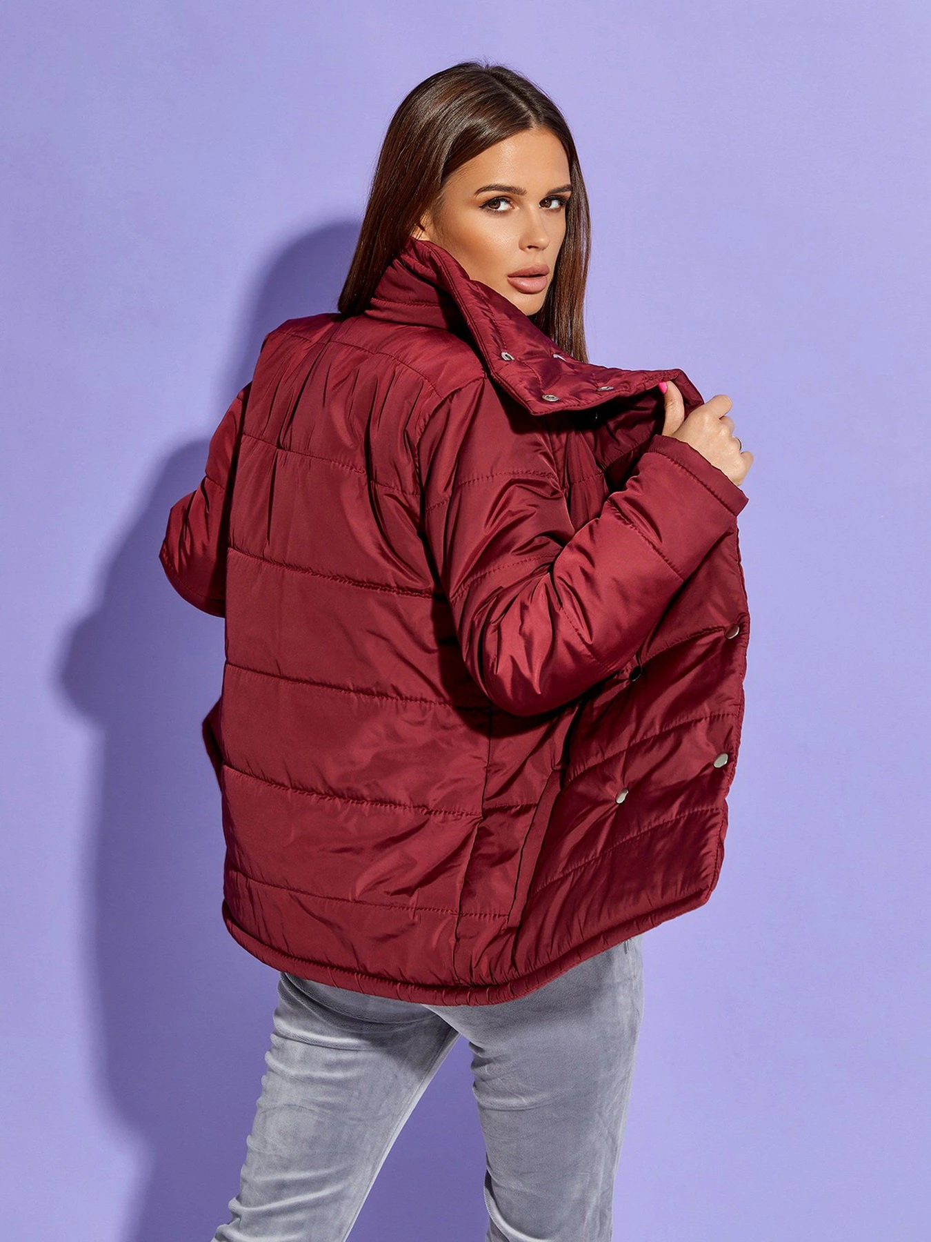 Куртки та дублянки ISSA Plus модель SA-311_burgundy Фото