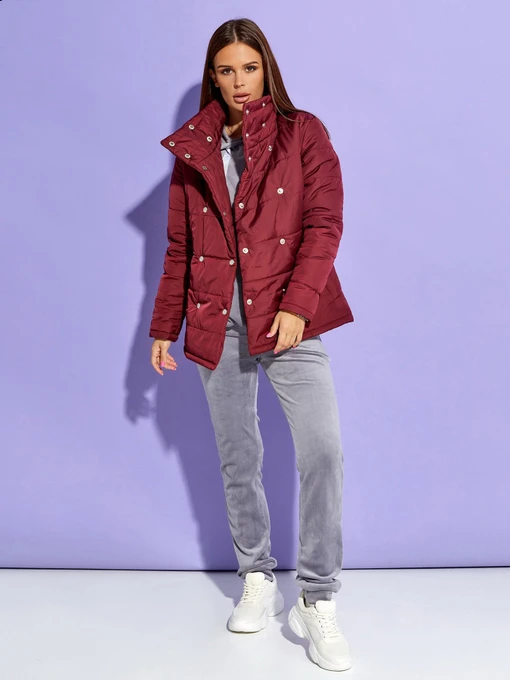 Куртки и дубленки ISSA Plus модель SA-311_burgundy Фото