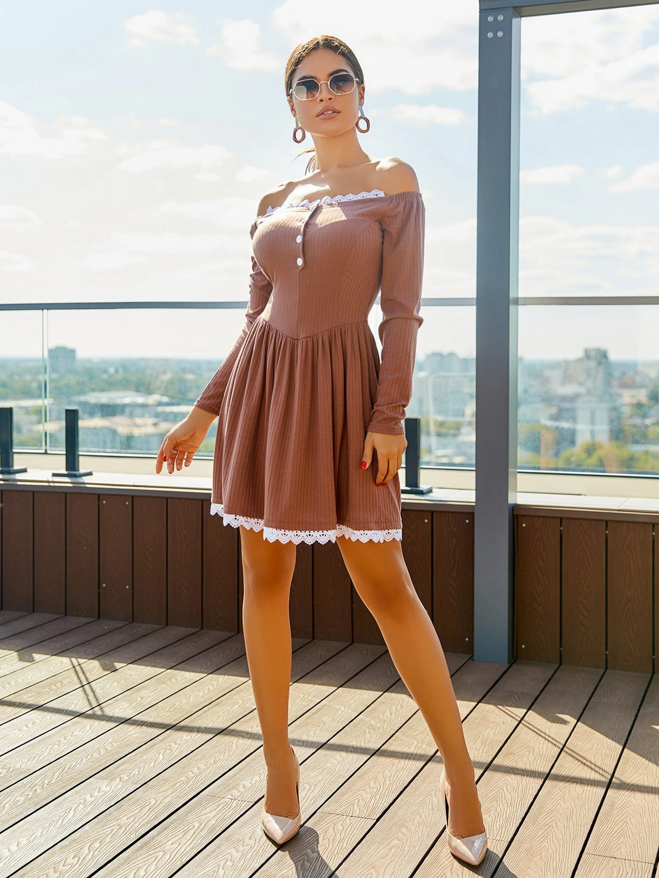 Платья ISSA Plus модель 12919_brown Фото