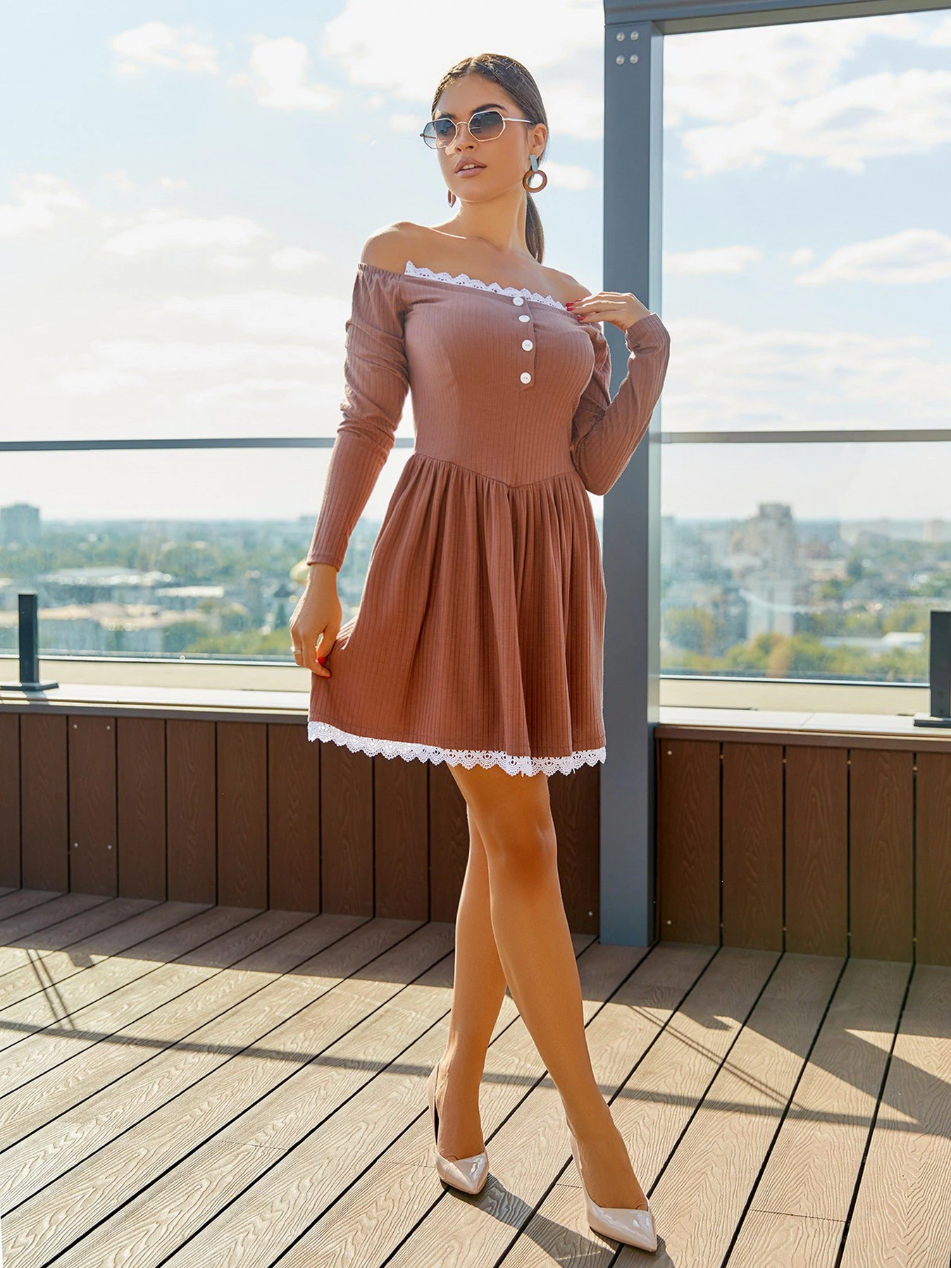 Платья ISSA Plus модель 12919_brown Фото