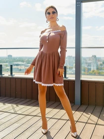 Платья ISSA Plus модель 12919_brown Фото