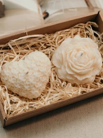 Набір свічок "Ажурна романтика" з натурального оливкового воску Candle Design модель 200.0098 Фото