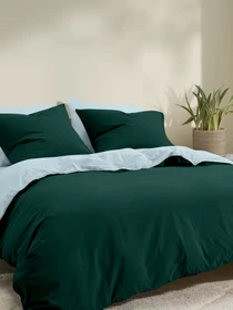 Пододеяльник ранфорс SKYER Cosas модель DuoRfr_58LightBlue-91GreenDark_160q Фото