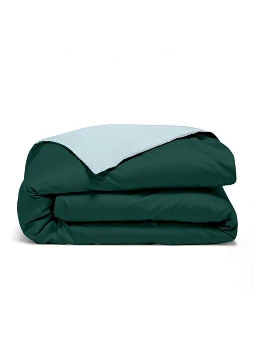Пододеяльник ранфорс PINE Cosas модель DuoRfr_91GreenDark-58LightBlue_160q Фото