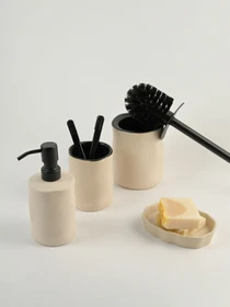 Підставка для зубних щіток "Porto" бежева/чорна MBM HOME модель BA-33 BEIGE/BLACK Фото