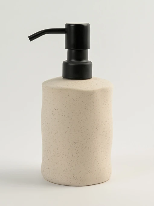 Диспенсер для рідкого мила "Porto" бежевий/чорний MBM HOME модель BA-34 BEIGE/BLACK Фото
