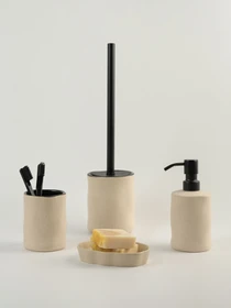 Ершик для унитаза "Porto" бежевый/черный MBM HOME модель BA-35 BEIGE/BLACK Фото