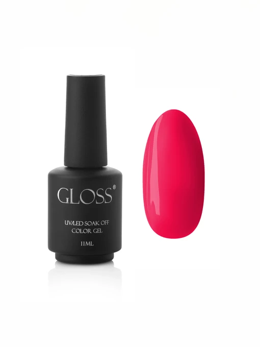 Гель-лак GLOSS Strawberry Taffy 500, яскраво-полуничний неоновий GLOSS COMPANY Веселка, рожевий