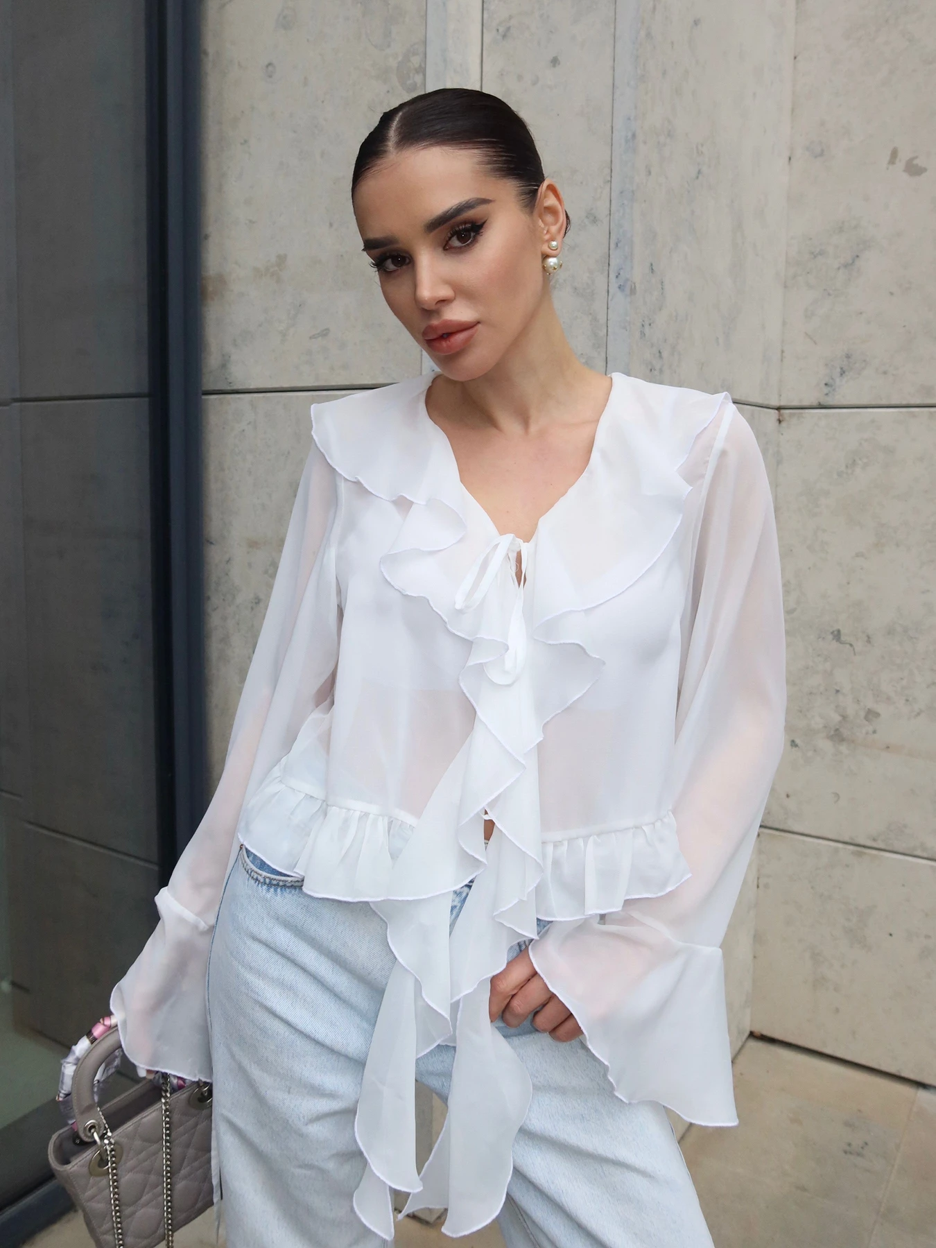Рубашки Jadone Fashion модель Blouse_Camellia_milk Фото