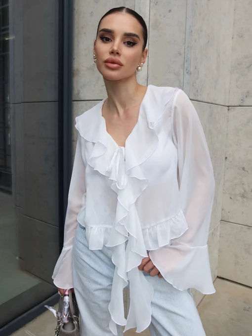Рубашки Jadone Fashion модель Blouse_Camellia_milk Фото
