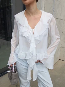 Рубашки Jadone Fashion модель Blouse_Camellia_milk Фото
