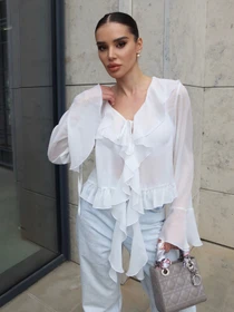 Рубашки Jadone Fashion модель Blouse_Camellia_milk Фото