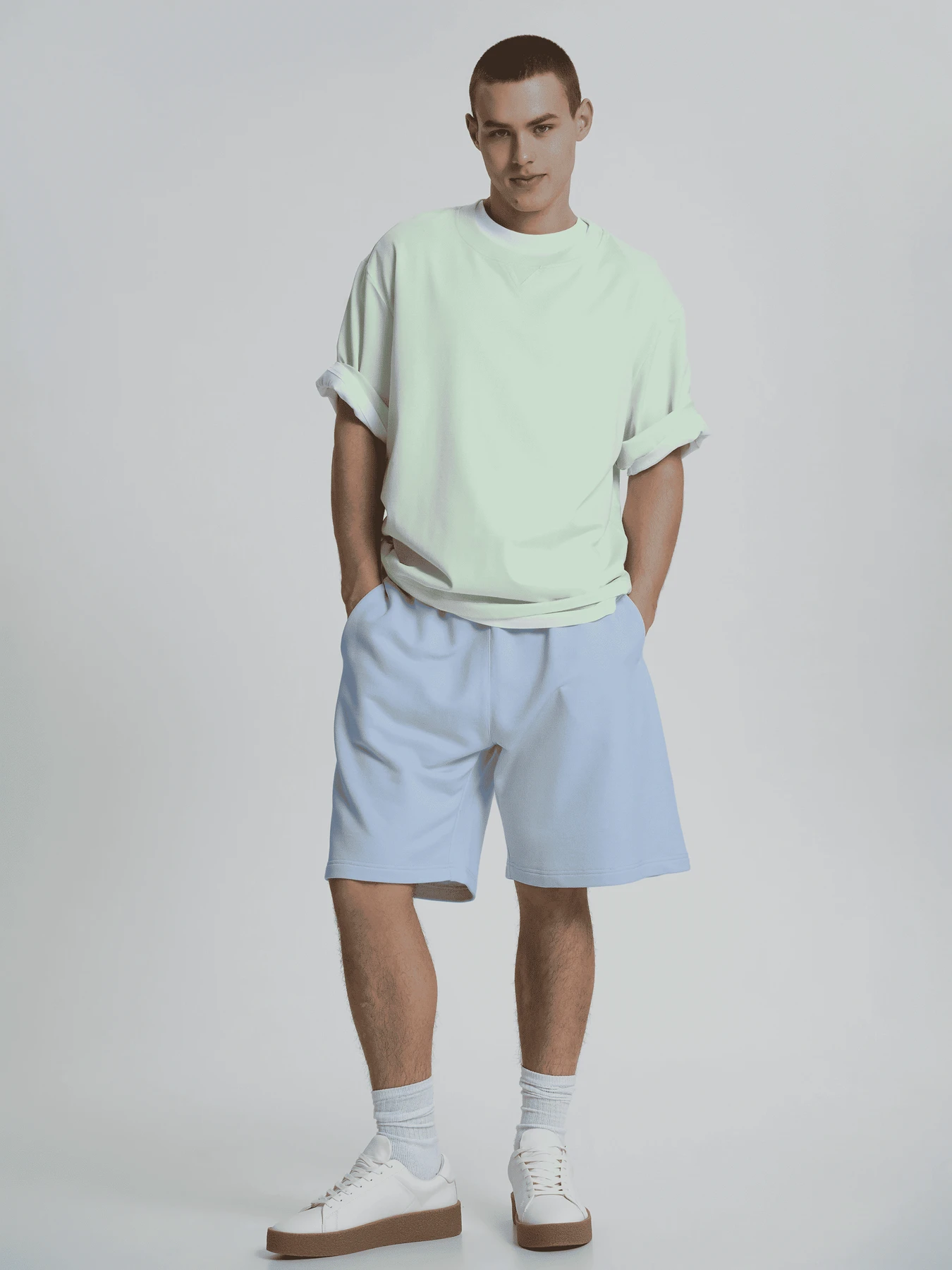 Шорты Роза модель 240626_gray_blue Шорты Роза модель 240626_gray_blue Фото