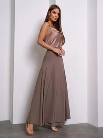 Юбки ISSA Plus модель 14769A_коричневый Фото