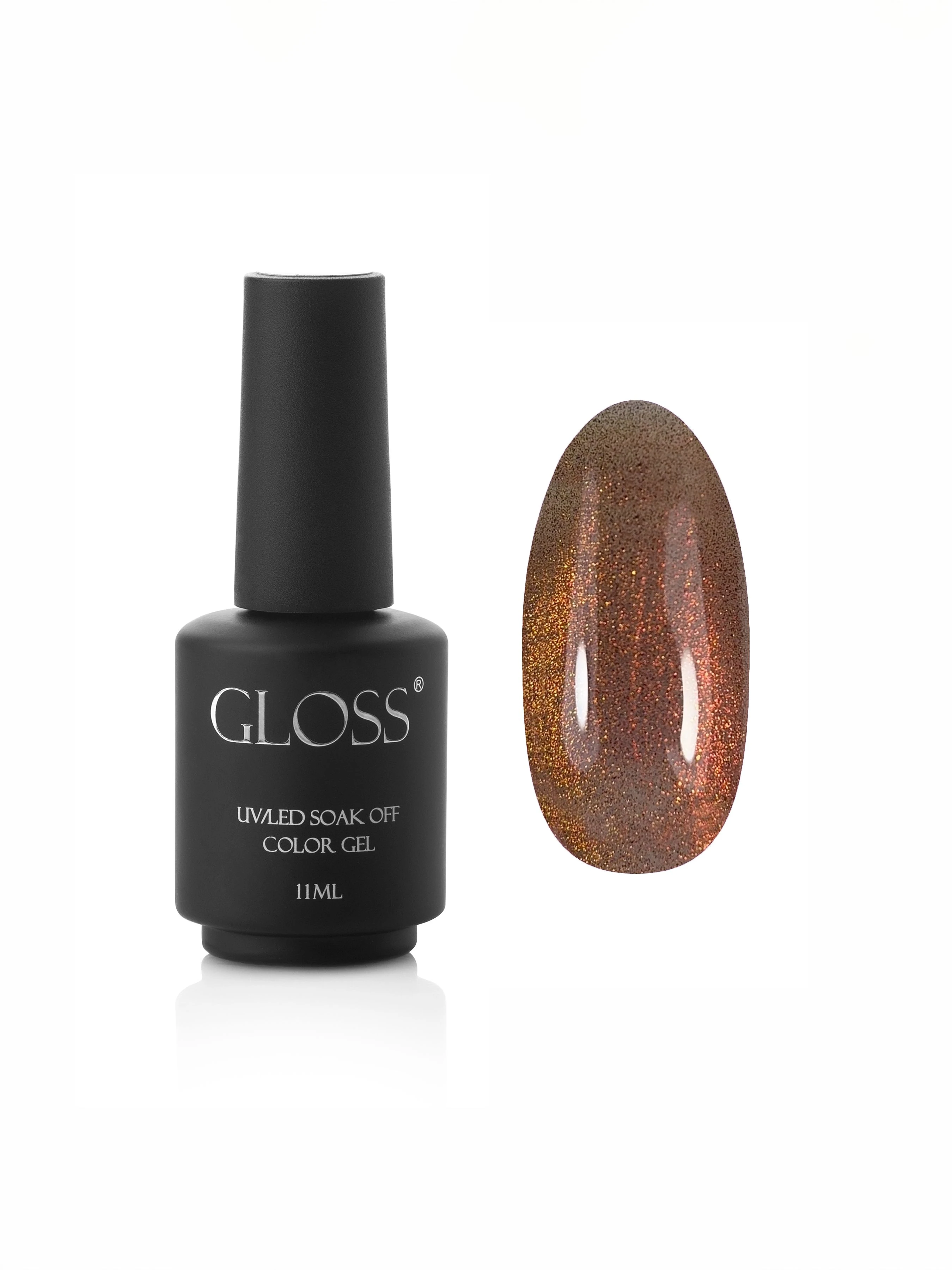 Гель-лак котяче око Cat eye 14, рожеве золото GLOSS COMPANY Cat eye, рожеве золото