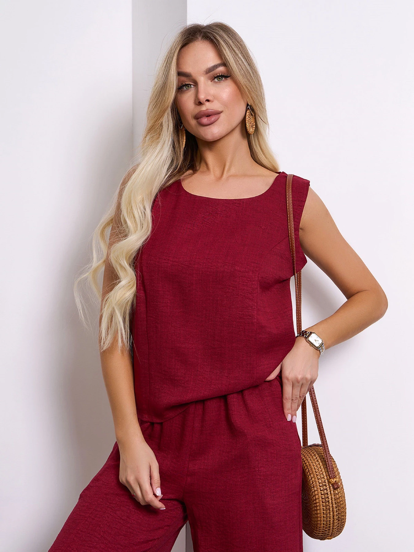 Костюмы ISSA Plus модель 15149_бордовый Фото