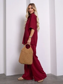 Костюми ISSA Plus модель 15154_бордовый Фото